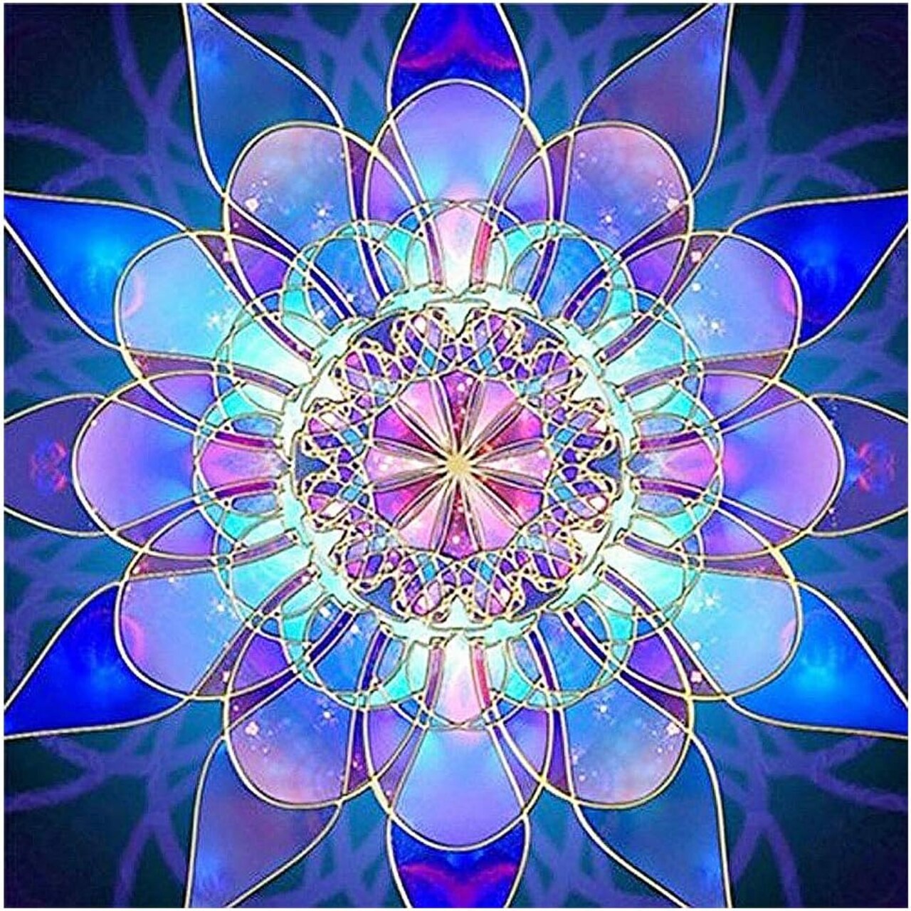 5D Diamond Painting Kit Mandala Diamond Art Kits for Adults Full Square Drill Flower DIY Paint with Diamonds Art Craft Home Decor 11.8x11.8in
